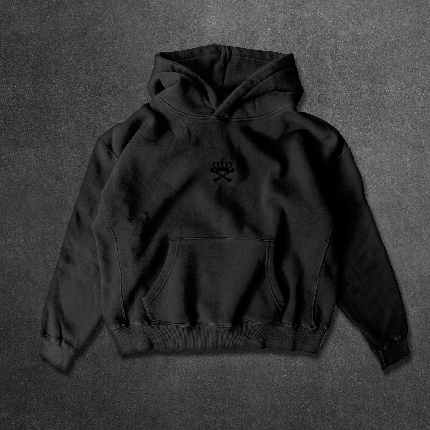 3D PUFF MONOGRAM HOODY - BLACK ON BLACK