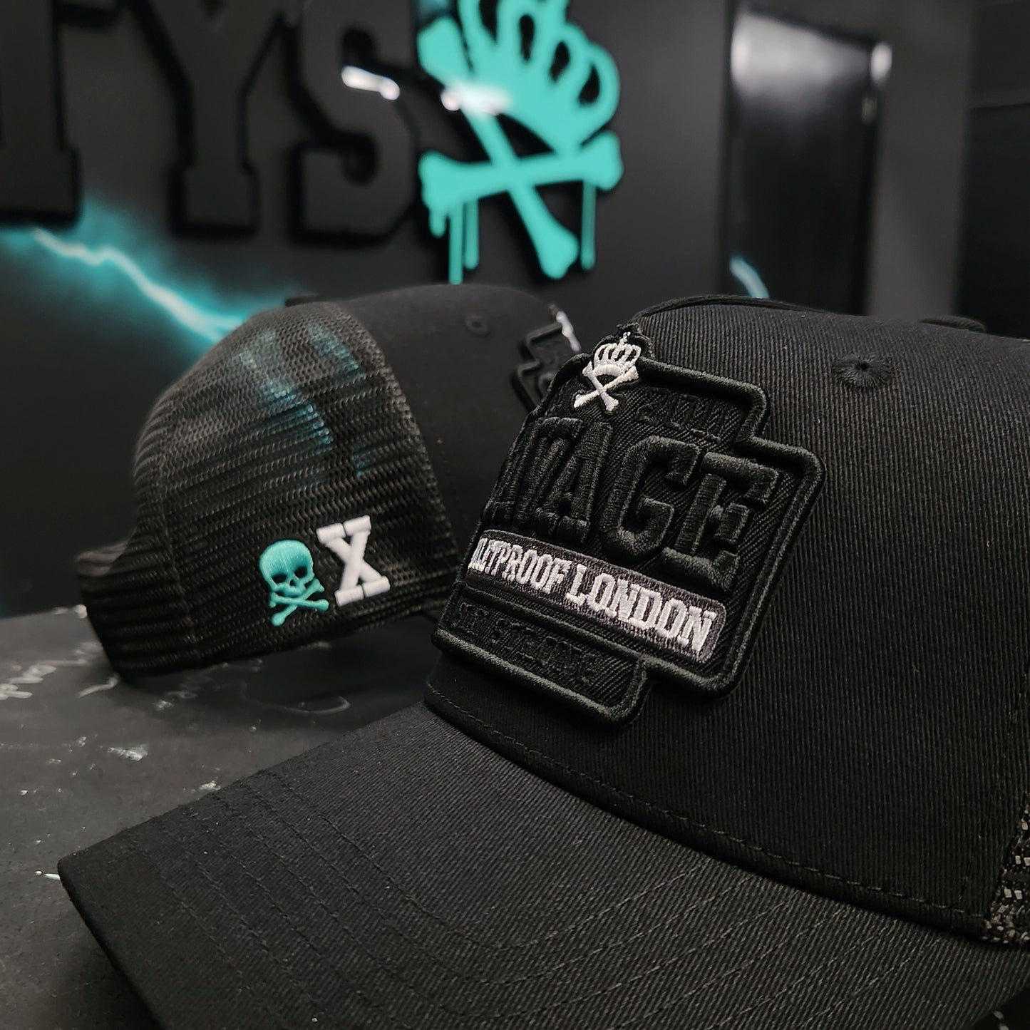 SAVAGE TRUCKER CAP - BLACK ON BLACK TIFFANY
