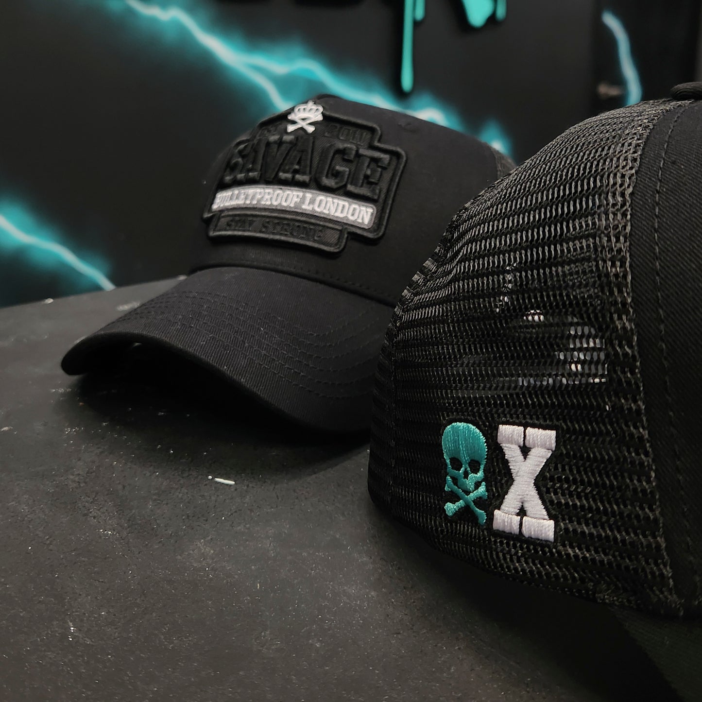 SAVAGE TRUCKER CAP - BLACK ON BLACK TIFFANY