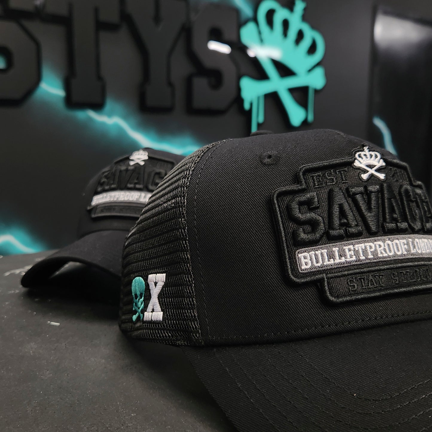 SAVAGE TRUCKER CAP - BLACK ON BLACK TIFFANY