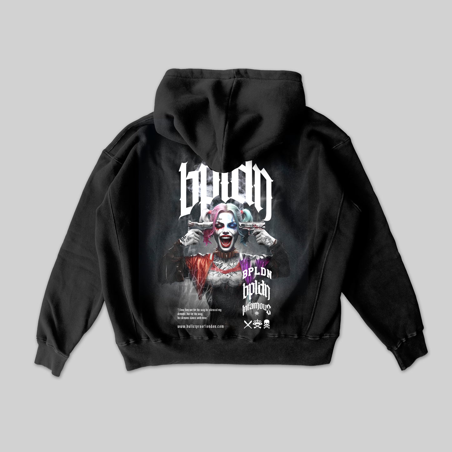 HARLEY QUINN HEAVYWEIGHT HOODIE - BLACK