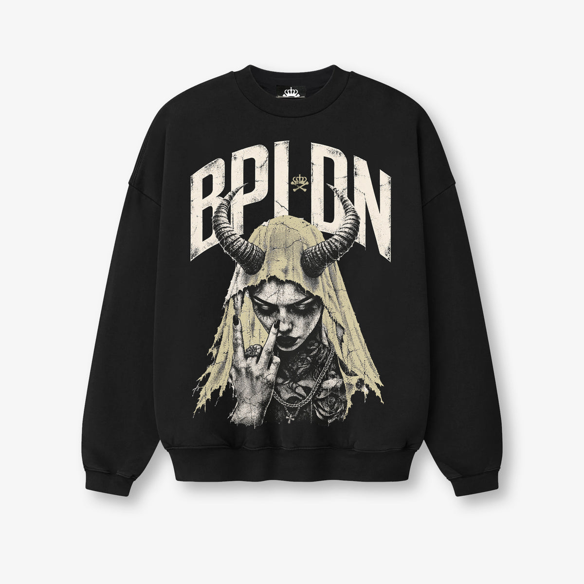 HELL SAINT SWEATSHIRT - BLACK.
