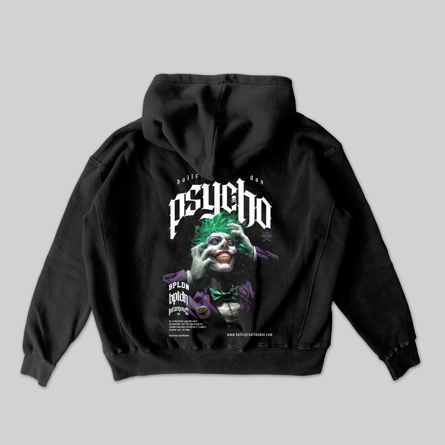 JOKER "PSYCHO" HEAVYWEIGHT HOODIE - BLACK