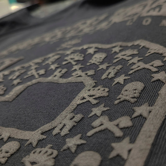 3D PUFF MONOGRAM TSHIRT - BLACK ON BLACK