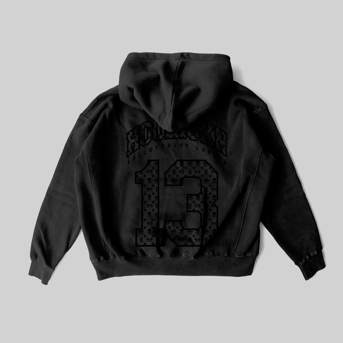 3D PUFF MONOGRAM HOODY - BLACK ON BLACK