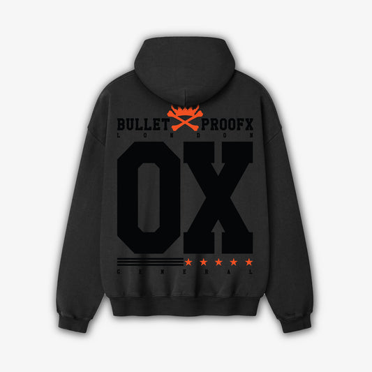 5 STAR GENERAL HOODY - BLACK ON BLACK ORANGE