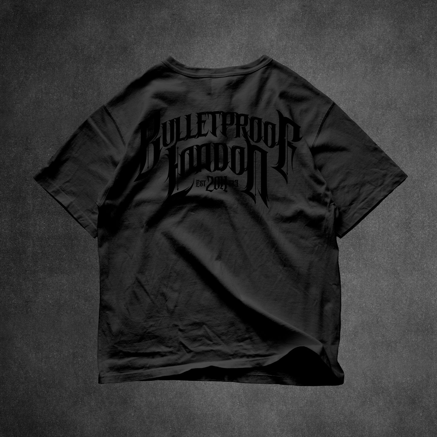 BULLETPROOF LONDON TSHIRT - ULTRA COMFY TSHIRT BLACK ON BLACK.