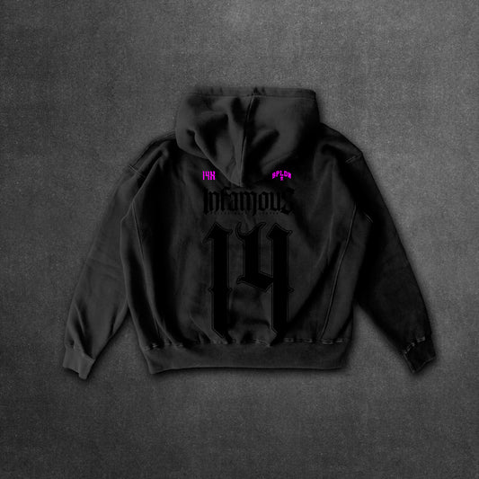 INFAMOUS HOODIE BLACK ON BLACK PINK - BLACK