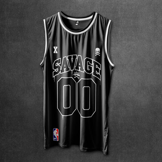 SAVAGE BASKETBALL VEST - BLACK ON BLACK