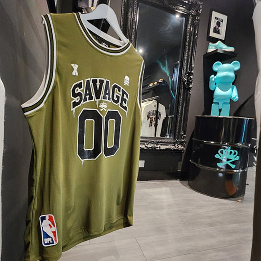 MILITANT SAVAGE BASKETBALL VEST - MILITARY GREEN.