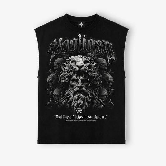 ZEUS HOOLIGAN - BLACK HAND CUT SLEEVELESS