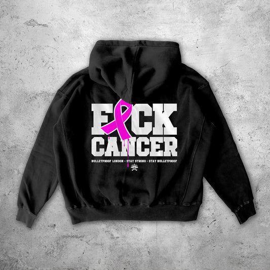 FXCK CANCER HOODY - REBEL BLACK
