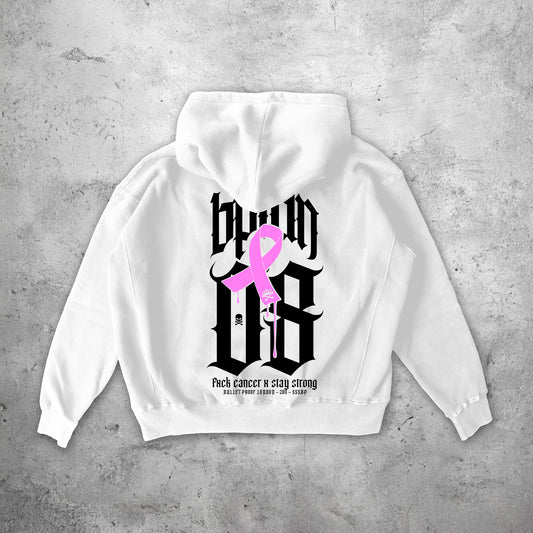 FXCK CANCER HOODY - BPLDN WHITE