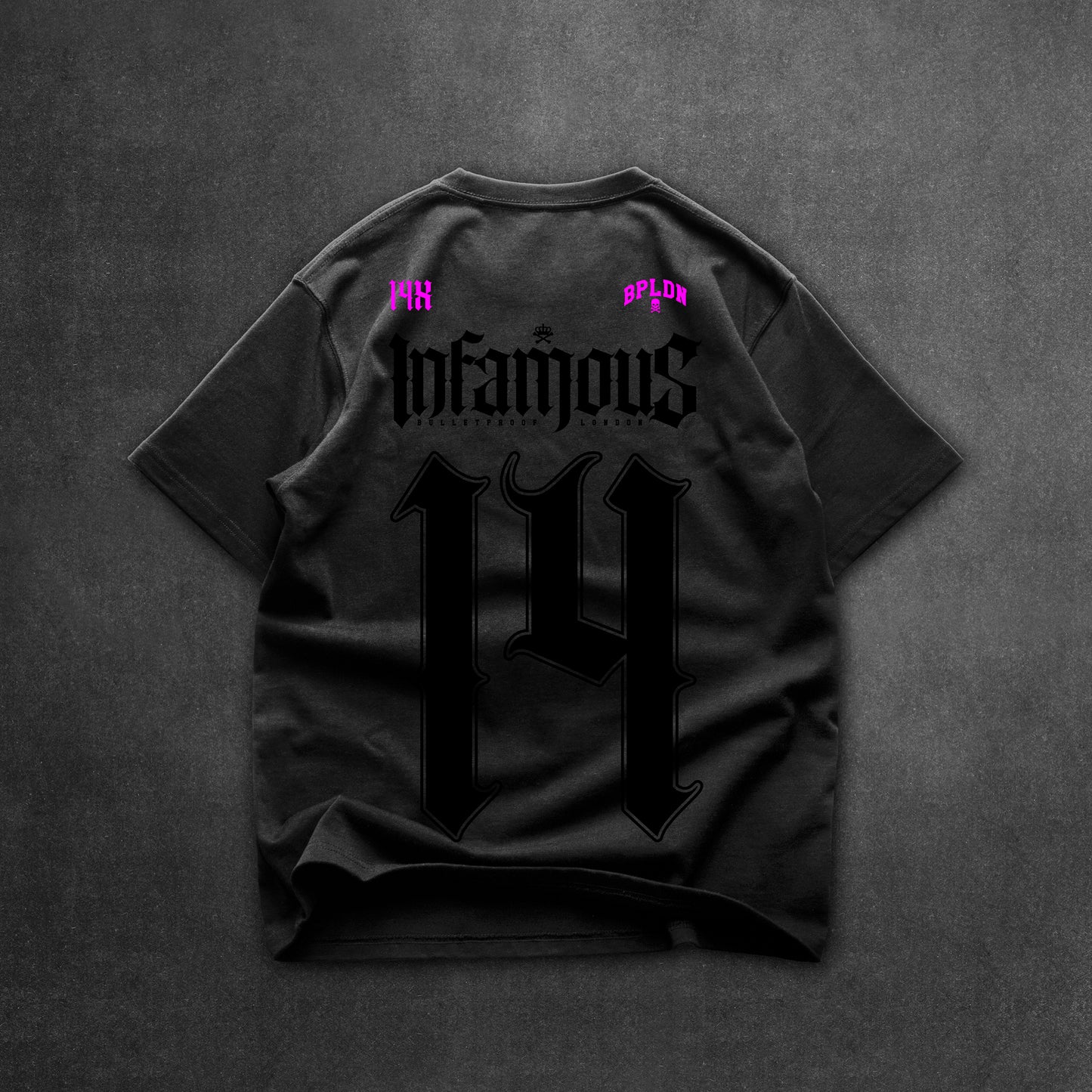 INFAMOUS BLACK ON BLACK TSHIRT- BLACK