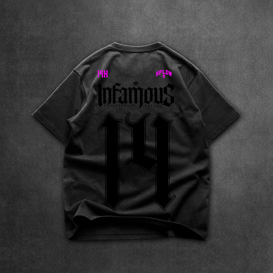 INFAMOUS BLACK ON BLACK TSHIRT- BLACK