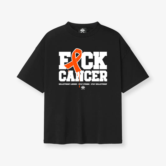 FXCK CANCER TSHIRT - BLACK - ORANGE