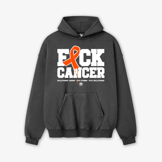FXCK CANCER HOODY - DARK GREY - ORANGE