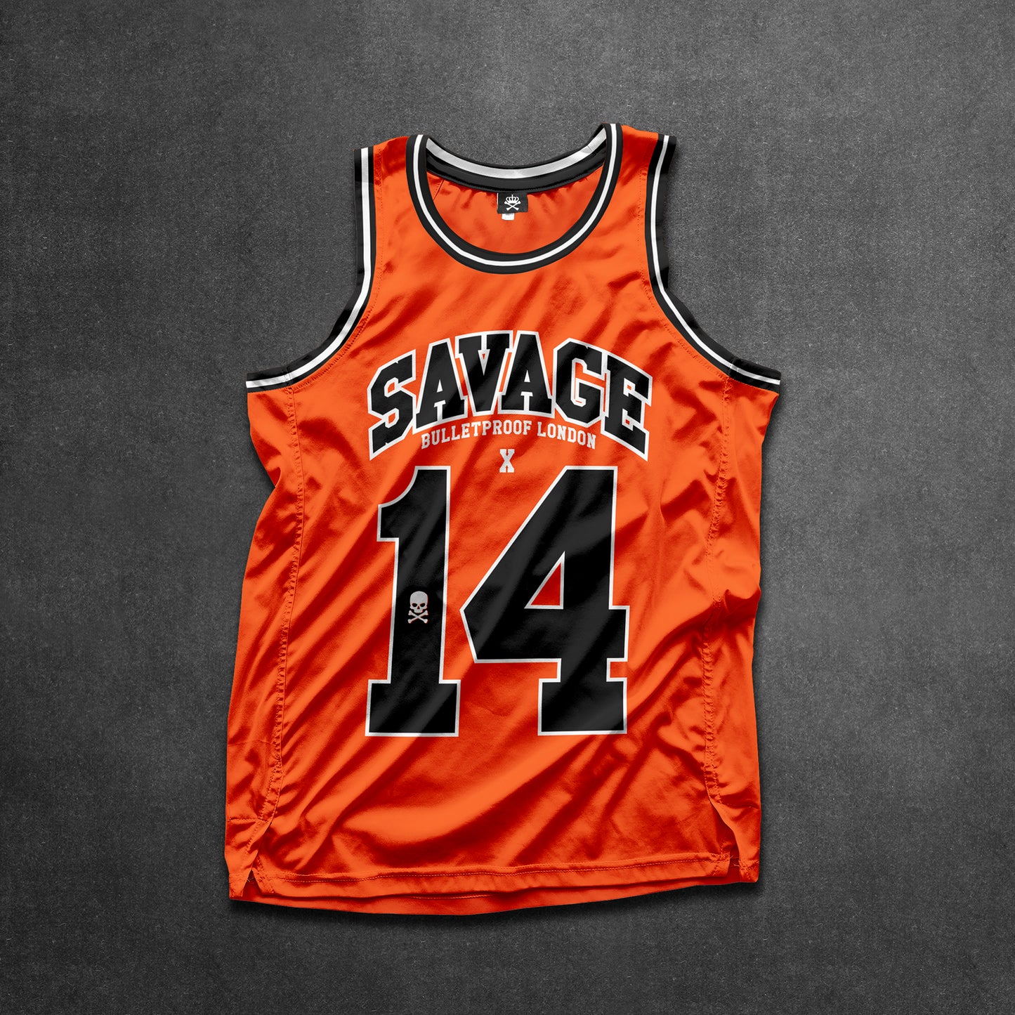 SAVAGE BASKETBALL VEST - HEAT SIG ORANGE.