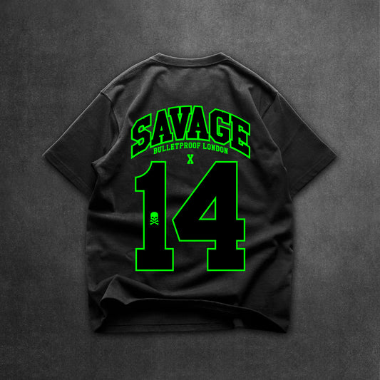 SAVAGE BLACK ON BLACK TSHIRT- BLACK